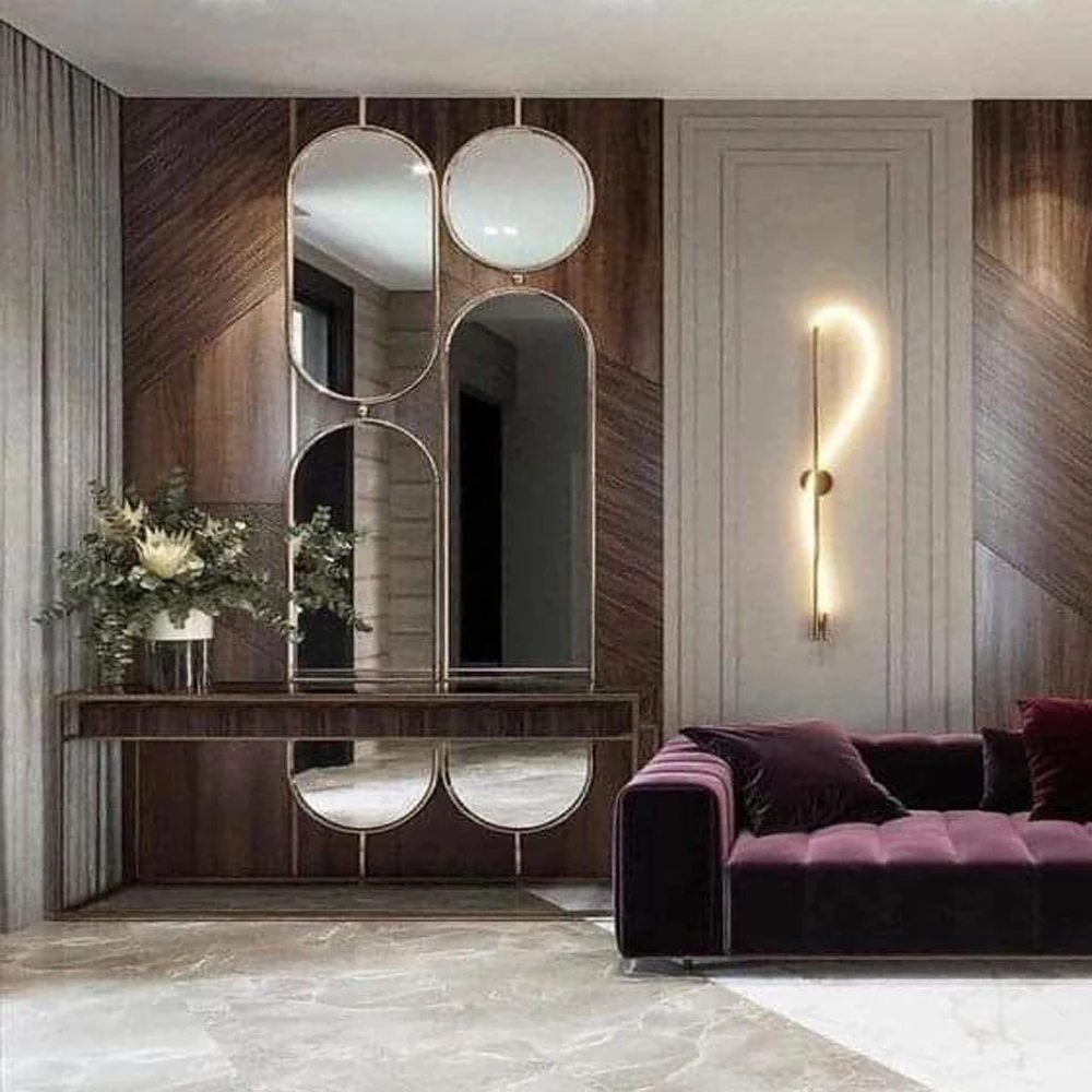 Eco-friendly Bathroom Mirror Led Light Flexible Printer Drawers Dresser Dressing Arch Gold Touch Lights Wall Bathroom Mirror