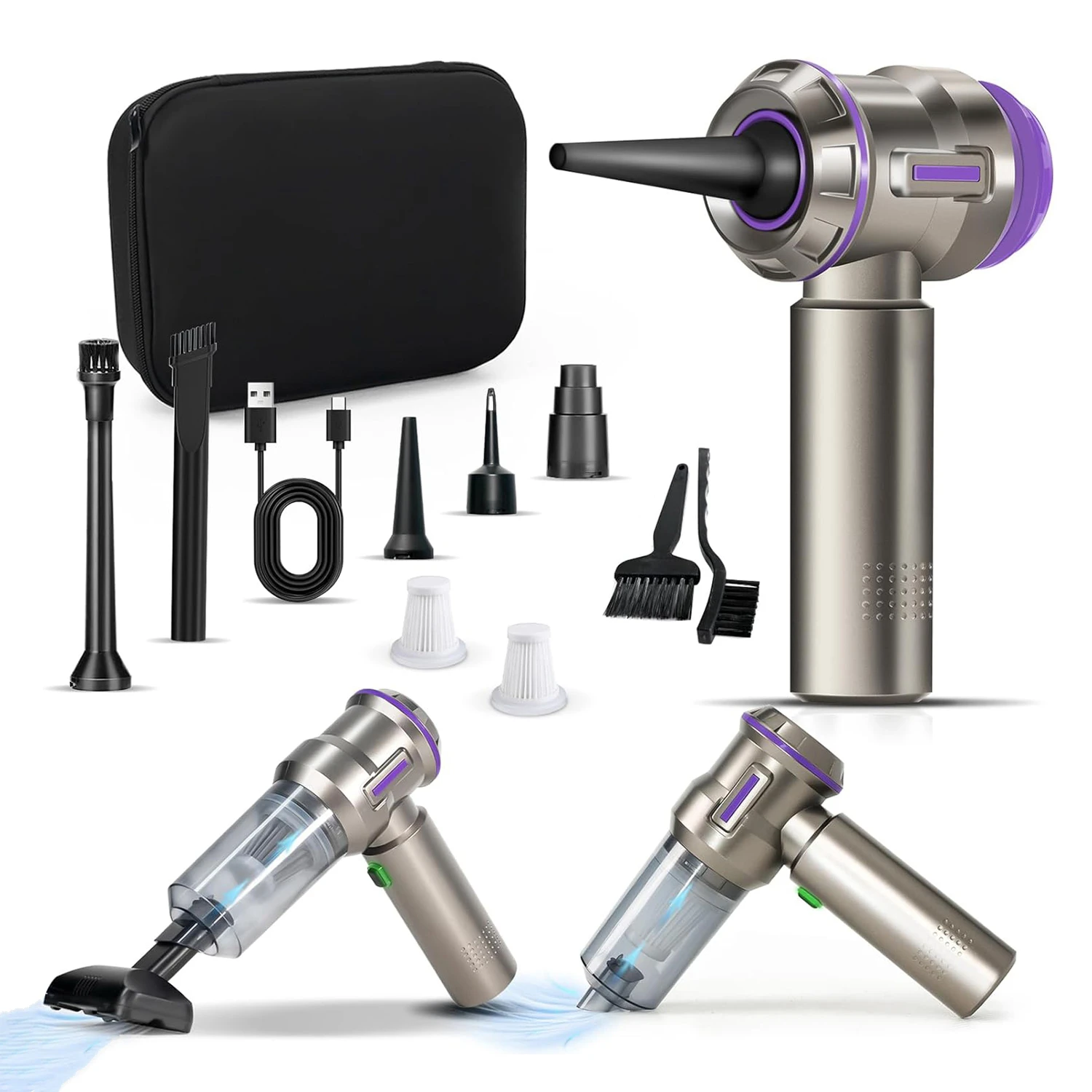 3 Speed Cordless Car Vacuum Cleaner Electric Air Duster Blower for Cleaning Handheld Vacuum Cleaner for Car Office Home Use