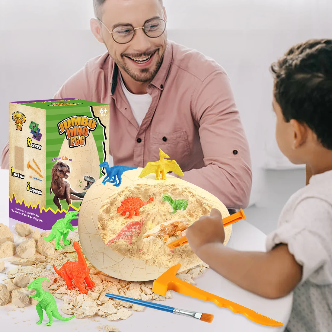 Jumbo Surprise Egg Toys Dinosaur Eggs with 16 Different Dinosaurs Science Kits for Kids Educational Toys Dino Eggs Dig Kit