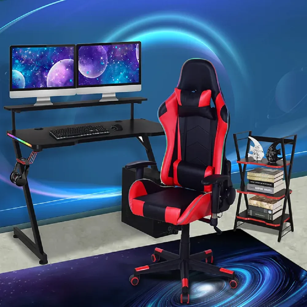 High Quality Modern Home Furniture RGB LED Lights Computer PC Gamer Gaming Table  Computer Desk  Gaming Desk