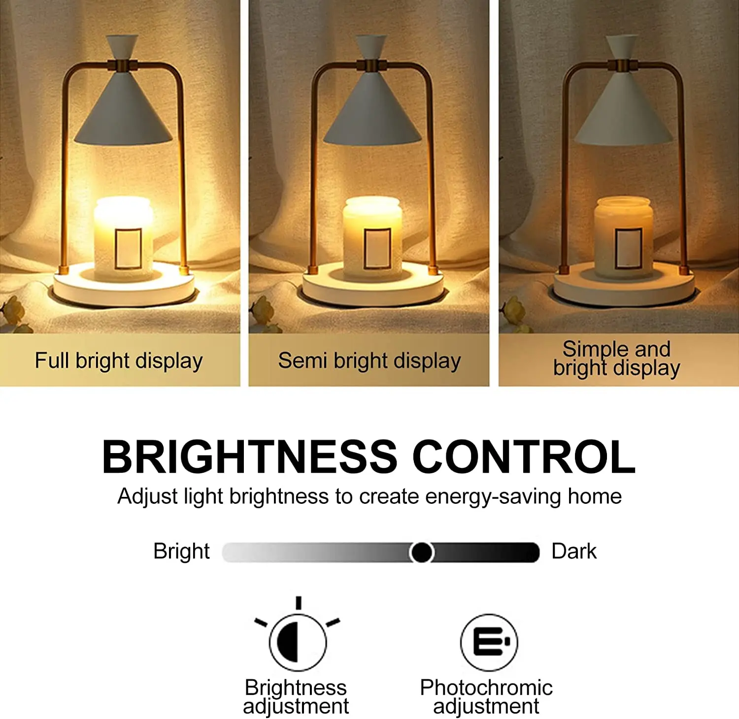 Dimmable Candle Warmer Lamp Electric Candle Lantern Melting Lamps for Scented Jar Candle