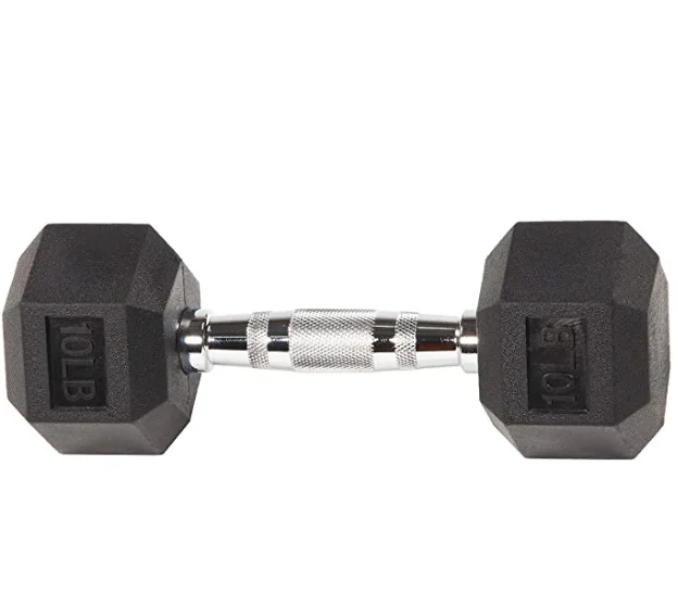 Factory Price Hex Dumbbell with Gym Equipment Rubber Coated Hex Dumbbells Pair