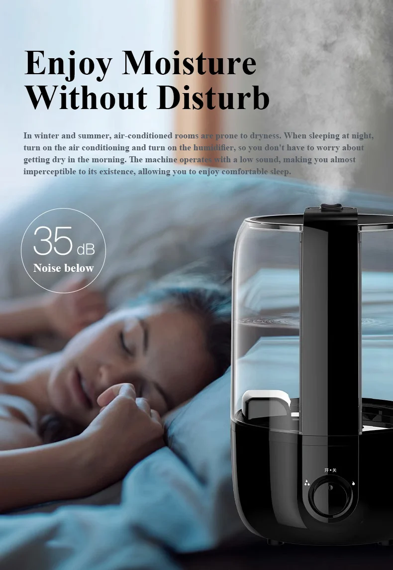 Ультразвуковой увлажнитель воздуха RUNAL OEM ODM 4L Rohs Humdifer Luchtbevochtiger Pp для дома спальни