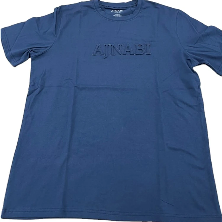 Inventory 95% Cotton And 5% Spandex T-Shirt High Quality Men 190 Gsm 3d Embossed T-Shirts