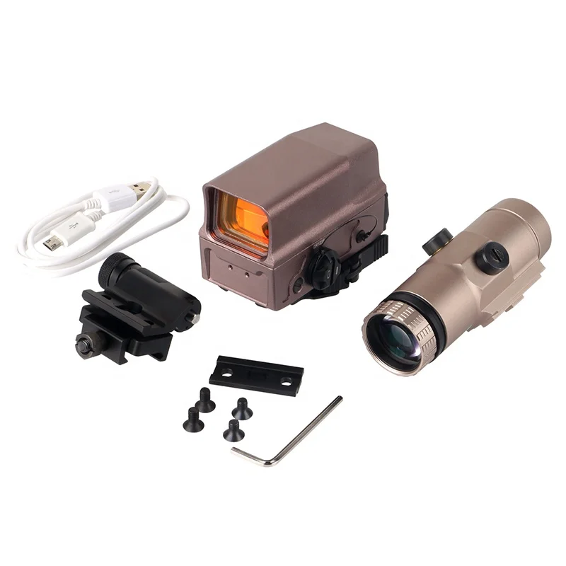 Tactical Aluminum Red Dot Sight 3x Magnifier with Flip Mount Hunting red dot sight scope