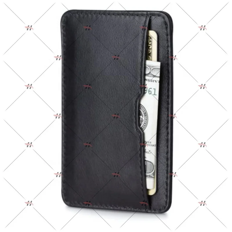 Handmade Men Slim RFID Blocking Card Holder Men Pull Tab Carbon Fiber Leather Credit Card Holder Wallet