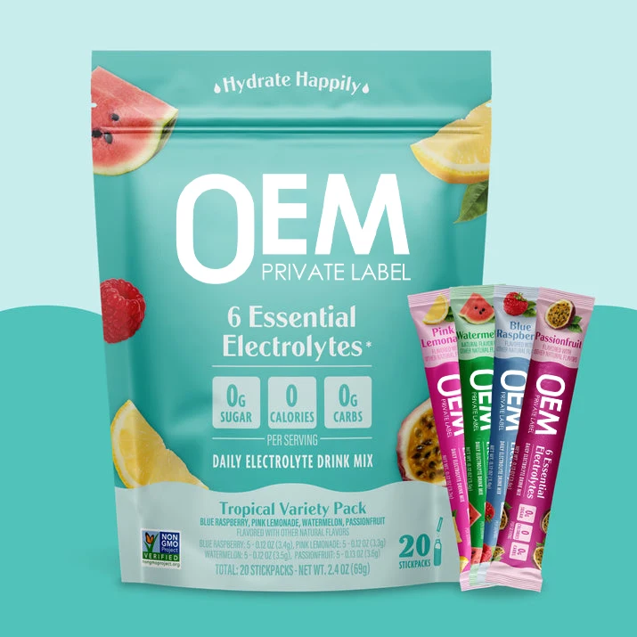 Пакеты для гидратации порошка электролита с лимонным ароматом низкокалорийные электролиты подслащенные энергетическим напитком из стевии