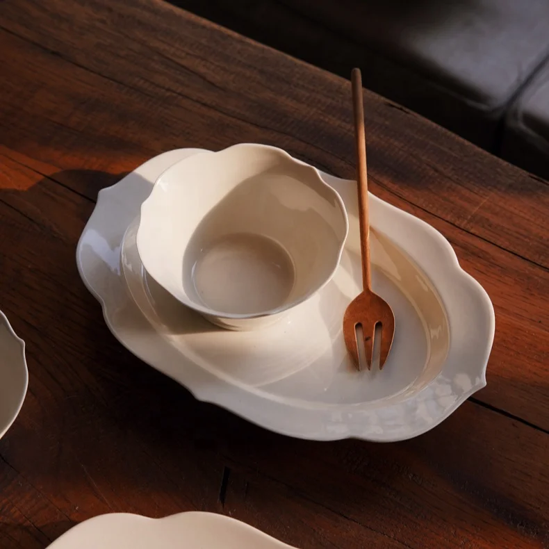 
 Блюдо для рыбы в скандинавском стиле, керамическая обеденная тарелка, в наличии, Прямая продажа с завода  