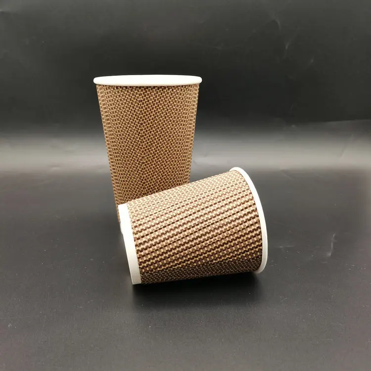 Shrink pack 12oz paper cup and cup lid set