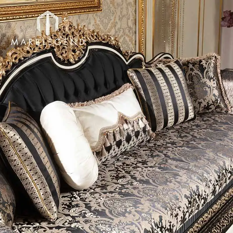 luxury palace decor antique sofa solid wood carved royal sofa set furniture interior design