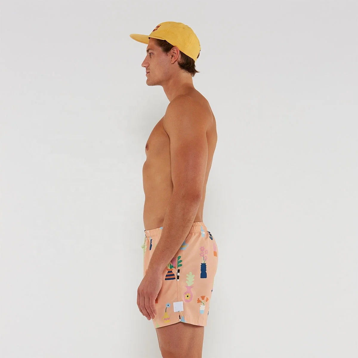 100% Polyester Swim Shorts Bathing Suits One Shorts Men Beach Swim Short Vase Days Swim Shorts