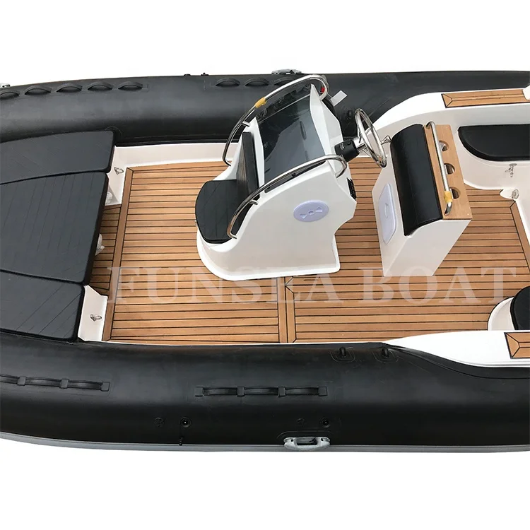 CE Certificate black color 7.6m 25ft rigid inflatable boats for 10 people in hot sale