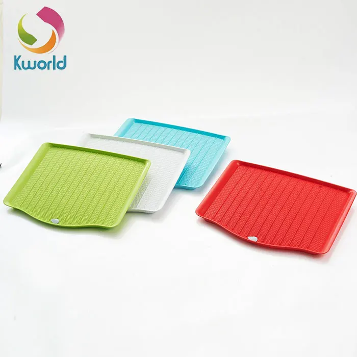 Kworld Quality Plastic Kitchen Cutlery Draining Tray Widely Used for Dish Storage and Tableware Single Tier Rectangle Design