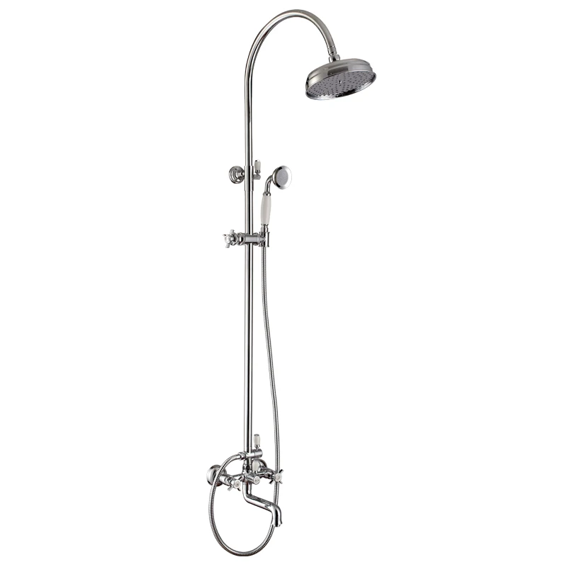 Square Shape Wall Mounted Single Handle ABS Shower Head Brass Sling Bar Modern Design Bathroom Shower Set