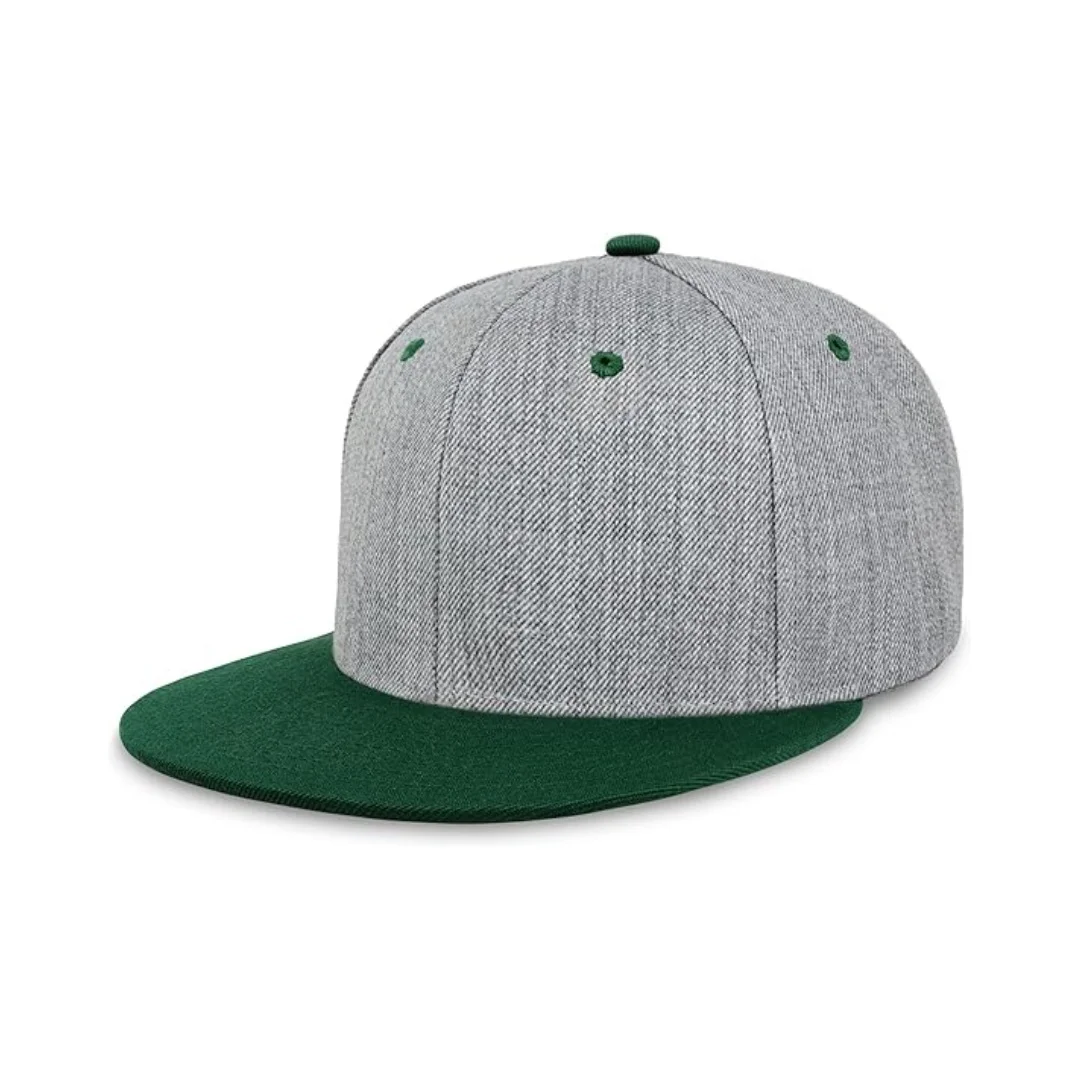 Blank Snapback Heather Grey Flat Bill Visor Wool Blend Plain Hats For Men Women Adjustable Flat Embroidered Baseball Cap DOM102