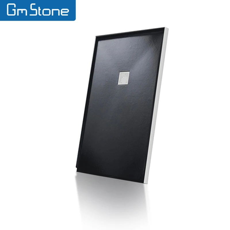 GM-3119 Customizable Frameless Rectangle Solid Surface Shower Tray Square Appearance Hinge Bathroom Use Made Artificial Stone