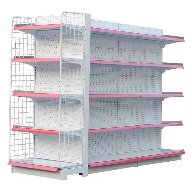 High Quality Standard Hot Sale Customized Heavy Duty Metallic display Shelves Metallic Supermarket Shelves