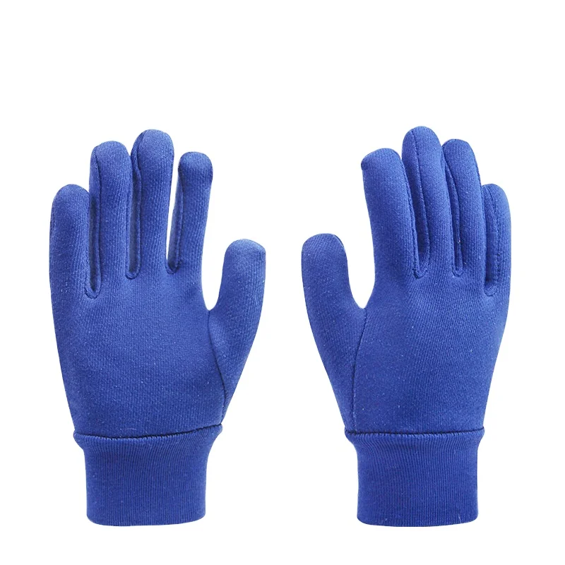 Cotton Knit Gloves Flush Fleece Warm Outdoor Winter Cold Freezer Work Hand High Low Temperature Resist Split Thermal Glove Heat