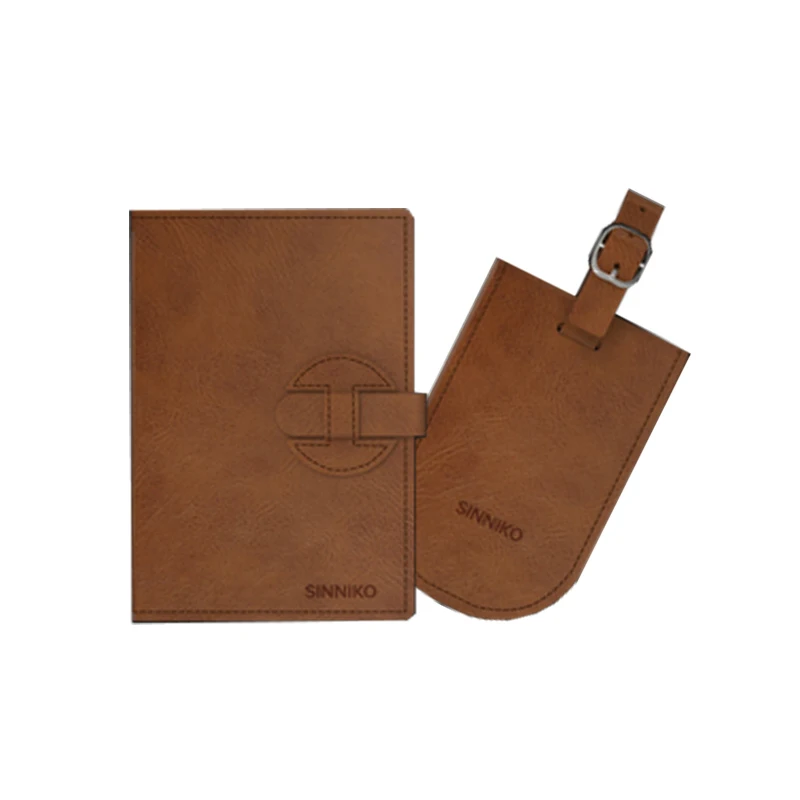 Custom Leather Passport Covers and Luggage Tags Passport Holder Travel Suitcase Tag bag passport holder and luggage tag set