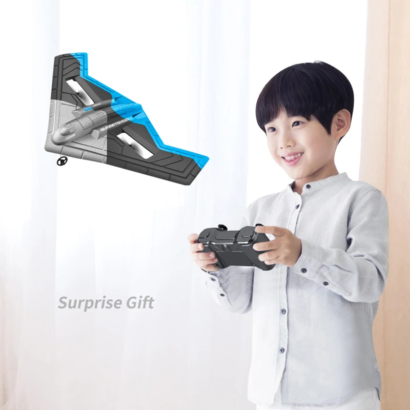 Bemay Toy 2.4GHz Radio Control Aircraft, 2CH Remote Control Ghost Airplane, Indoor and Outdoor Playing Glider Toy for Kids