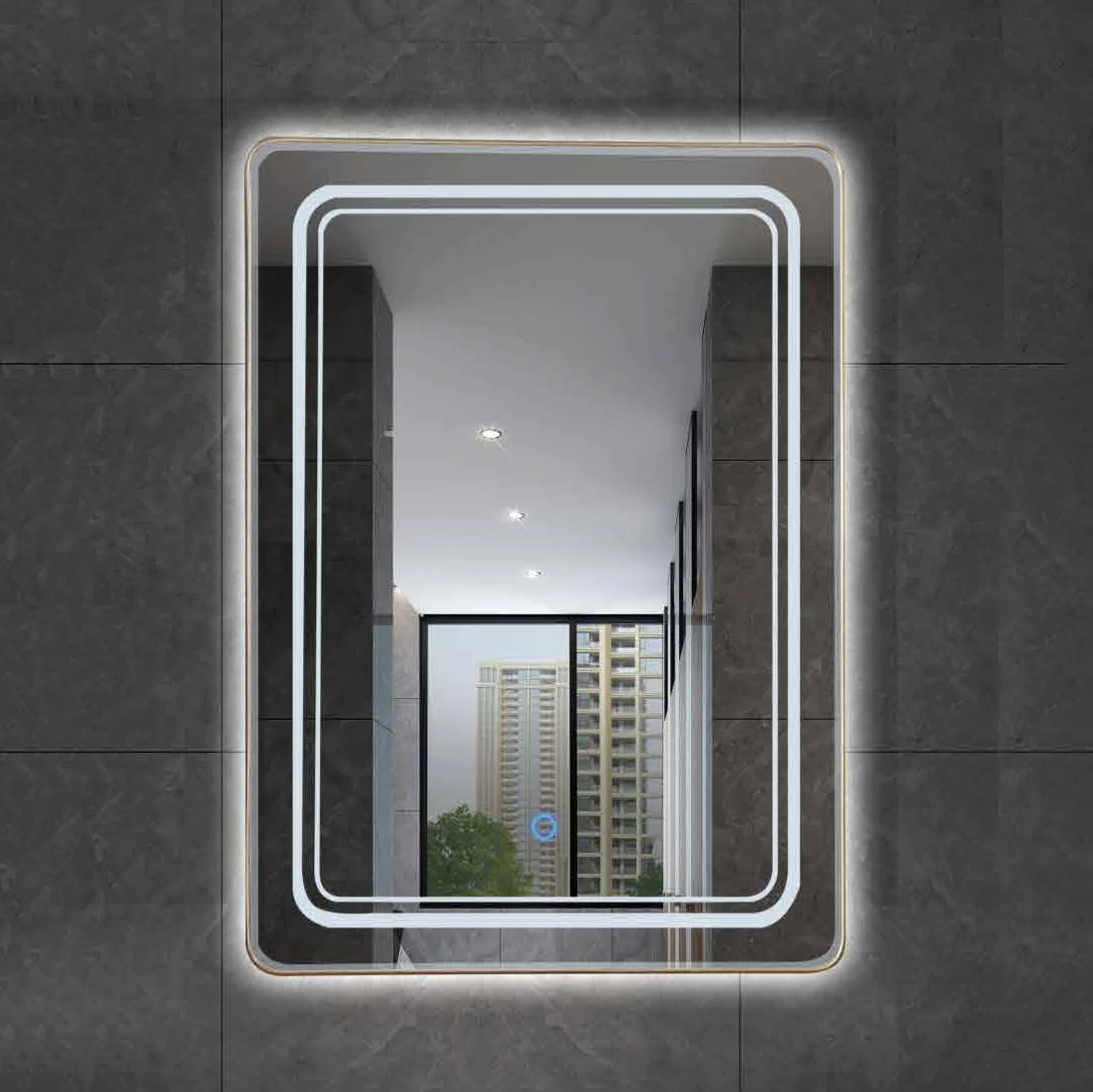 New Design Wall Mounted Anti Fog Rectangle LED Mirror Backlit Bath Led Bathroom Mirror