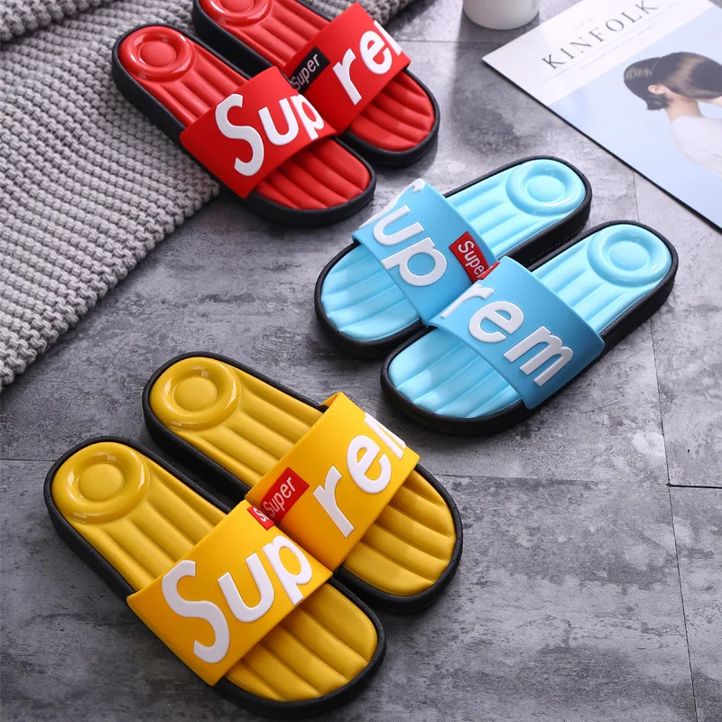 Comfortable Multiple Colors Black Blank Custom Logo PVC Slippers Slides Sandals for Men Women