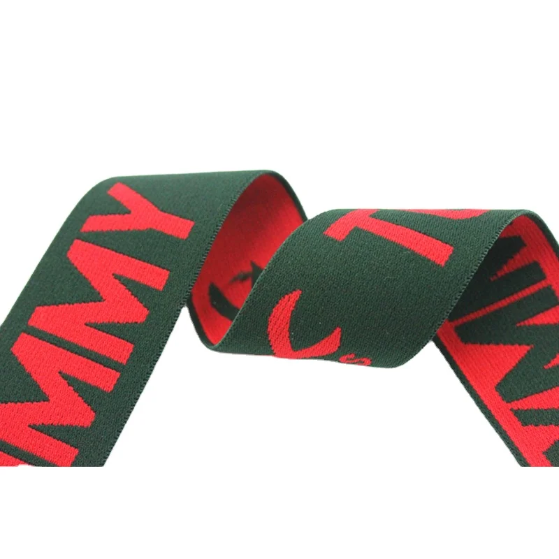 Colorful Double Side Jacquard Elastic Band Soft Nylon Custom Letter Embossed Woven Waistband For Underwear Garment Accessories