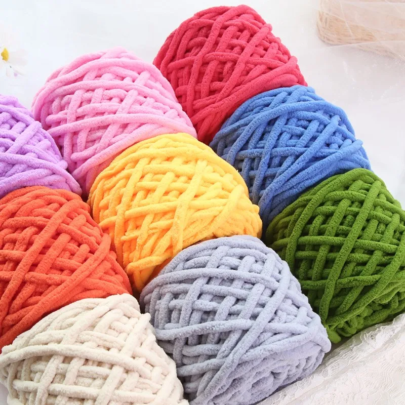 Wholesale polyester nylon plush hand-made DIY crochet thread Chenille velvet spinning machine yarn