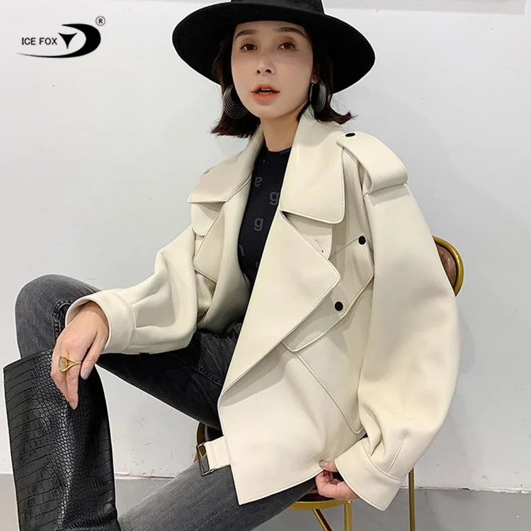 Female New Design Pink Leather Jacket Soft Leather Coat Slim Zipper Motorcycle Woman Sheepskin Jacket Genuine Leather jacket