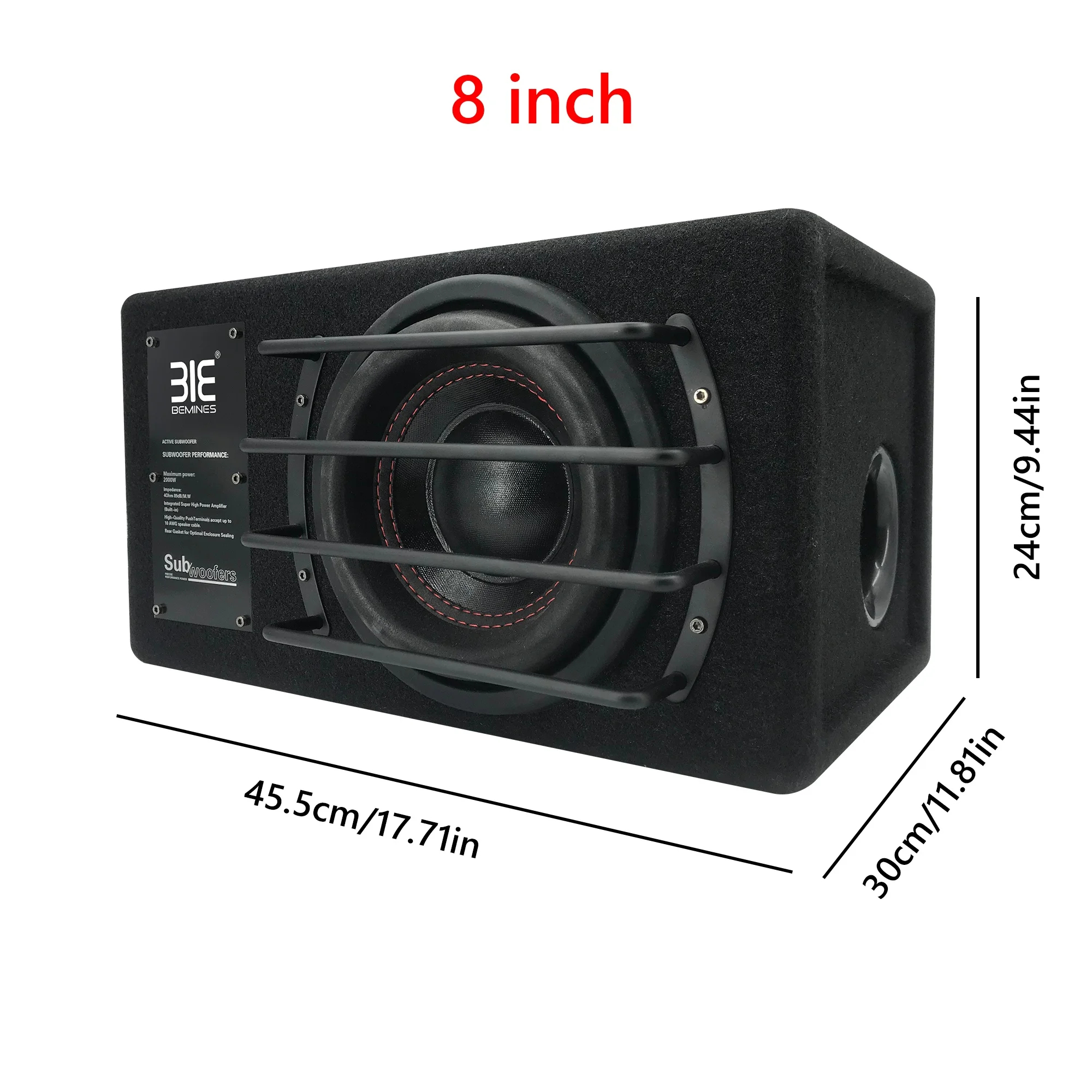 QMF-War Wolf I High-power 8-inch trapezoidal car amplifier subwoofer super bass car subwoofer modified 0-15V subwoofer car audio