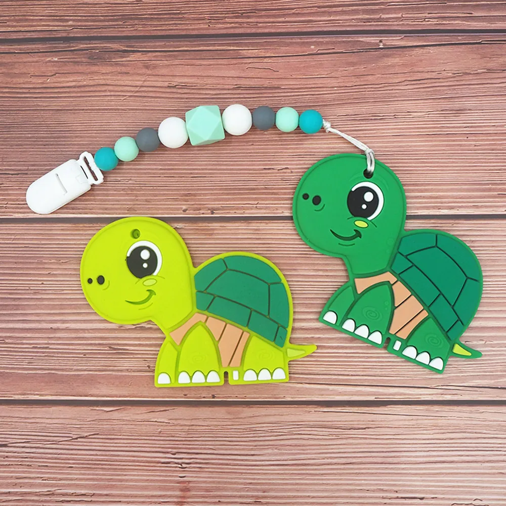 Hot Products BPA Free Chewable Pendant Nursing DIY Necklace Turtle Baby Teether Silicone Teething Toy