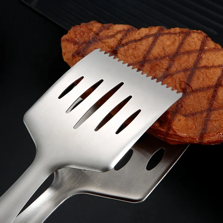 New Product 2023 Kitchen Cooking Food Serving Stainless Steel Food Grade Grill Spatula Tongs