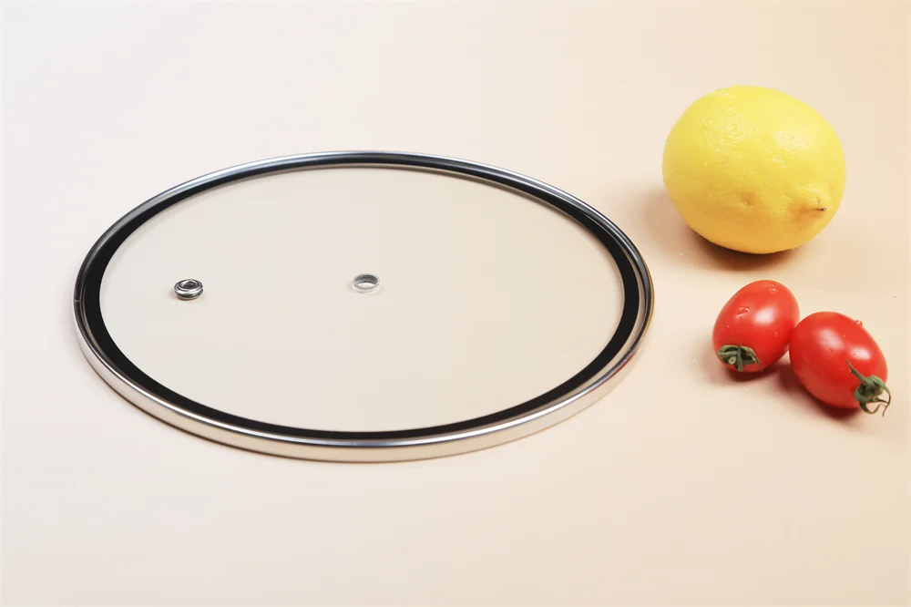 Chinese factory high quality transparent C type tempered cookware part glass cover with bakelite knob for skillet frying pan