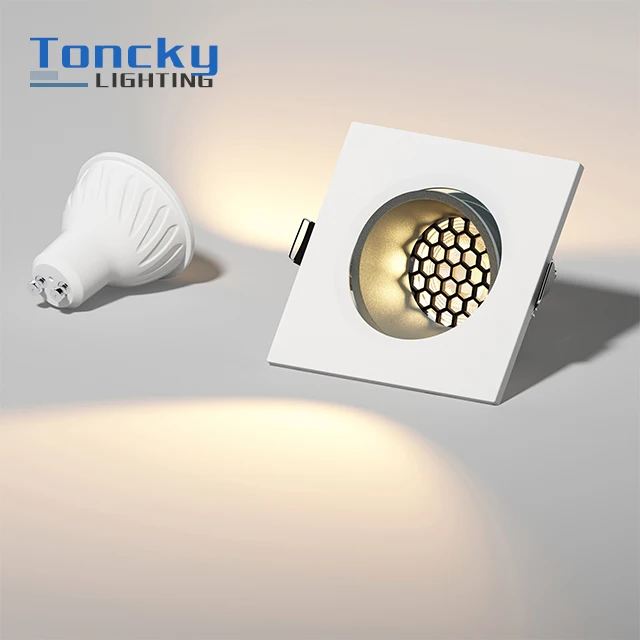Factory recessed round downlight low price White /Black PC lamp body indoor GU10 MR16 bulb Spot Down Light fixture