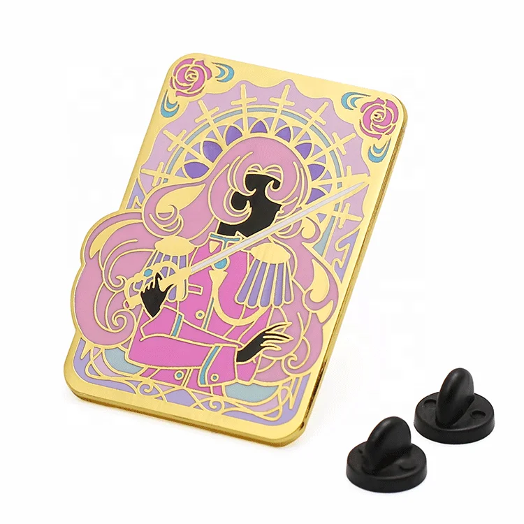 
China factory wholesale custom gold plated metal hard enamel lapel pins with backing card 