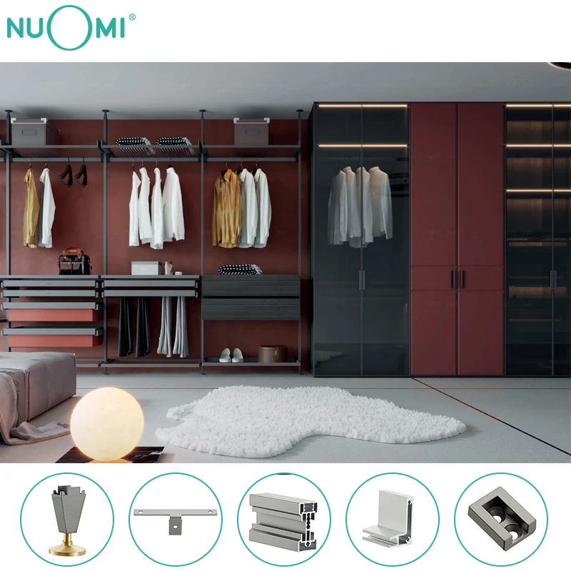 Nuomi New Design Luxury Walk in Closet Wardrobe Accessories Design Modular Furniture  Bedroom Modern Wardrobe