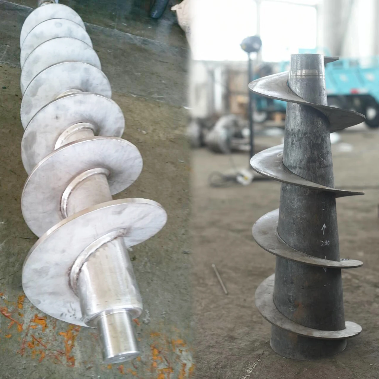 Stainless steel, carbon steel, manganese steel continuous screw conveyor parts spiral flight Continuous Helical Blade