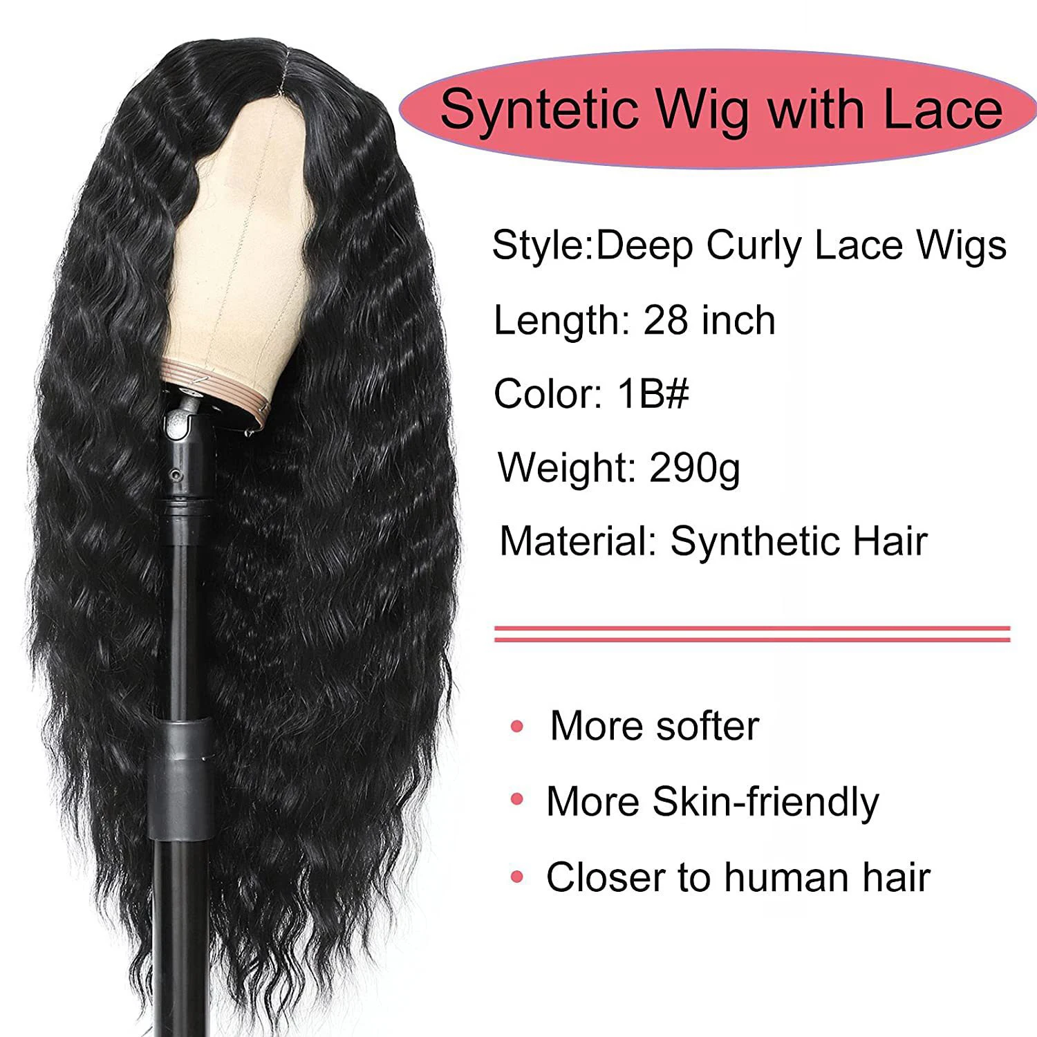 Wholesale Cheap High Quality Synthetic Lace Front Wigs Long Curly Heat Resistant Synthetic Hair Glueless Deep Wave For Women Wig