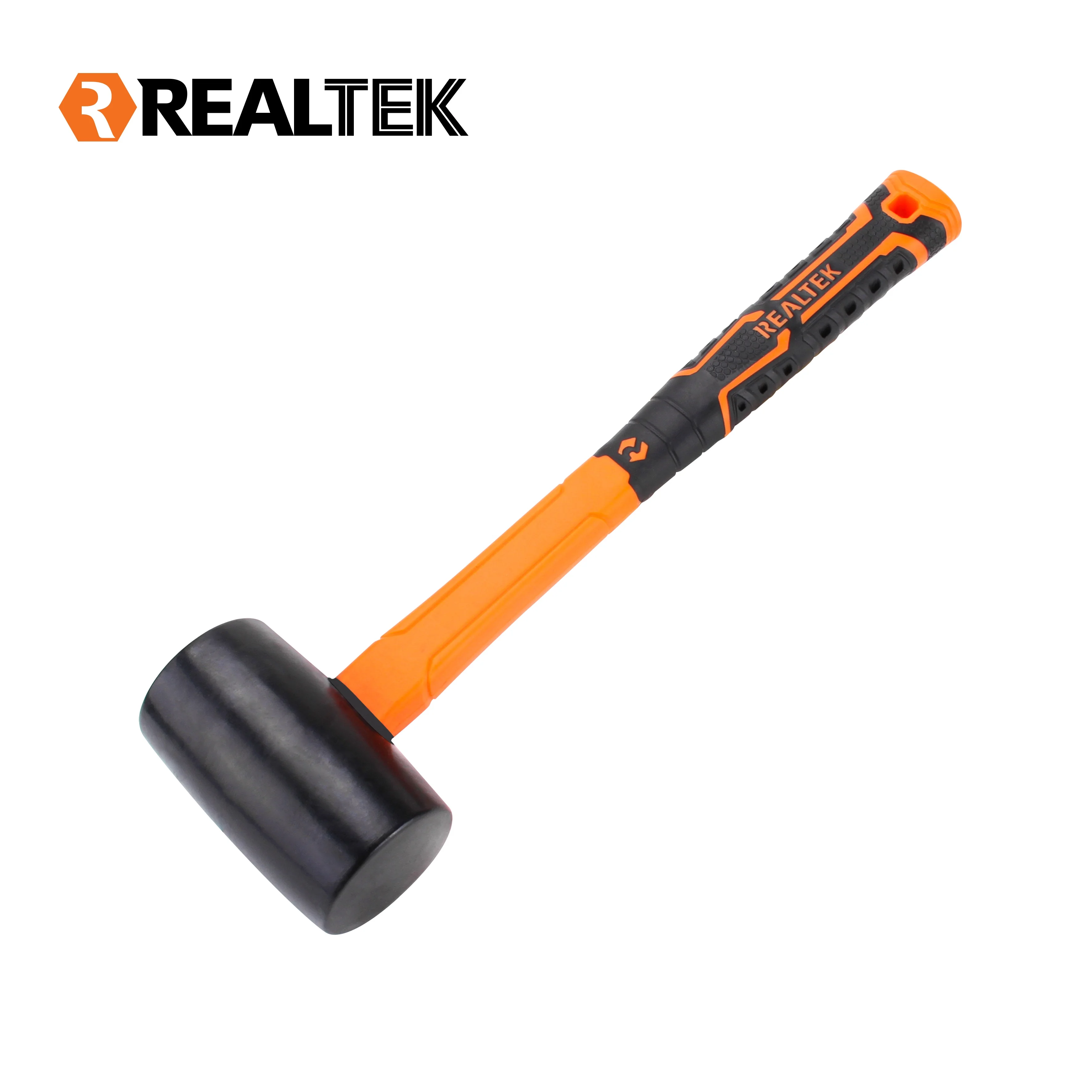 Realtek  Black Rubber Head Rubber Mallet and Hammer with Fiberglass Handles Hand Tools