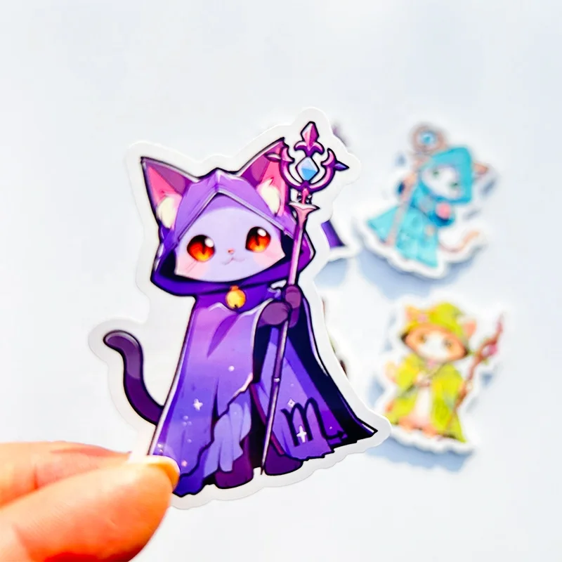 Stickers Custom Brand Logo Die Cut Vinyl Adhesive Logo Printing Waterproof Laptop Stickers Cartoon Custom Stickers