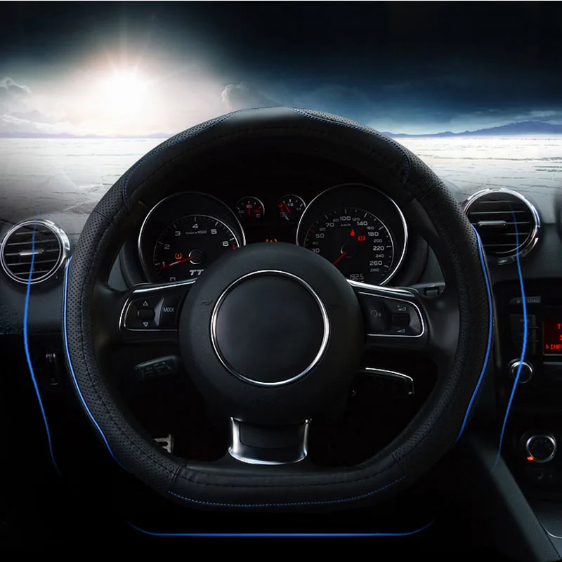 Leather Steering Wheel Cover For D-type Flat