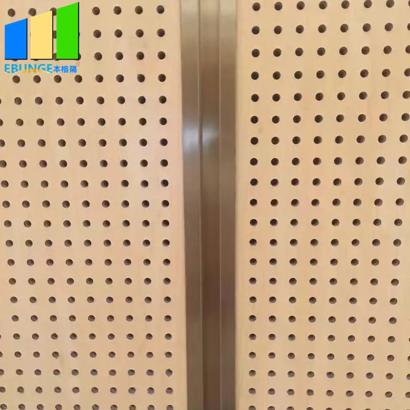 
Auditorium Melamine Surface Perforated Wood sound absorption Sheets Music Studio Acoustic Panels for wall and ceiling 