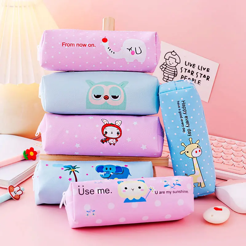 Professional custom 2022  fashion pu leather printing pattern cartuchera unicorn pencil pouch for girls