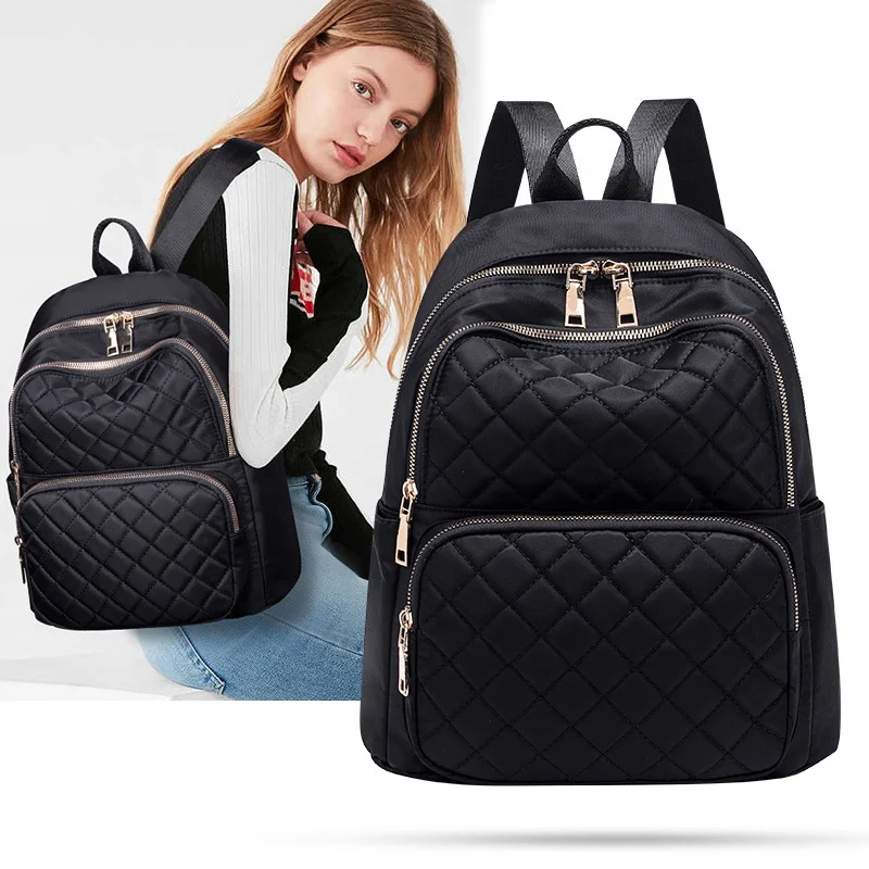 2021 designer quilted large capacity lady waterproof nylon vintage bags for women backpack