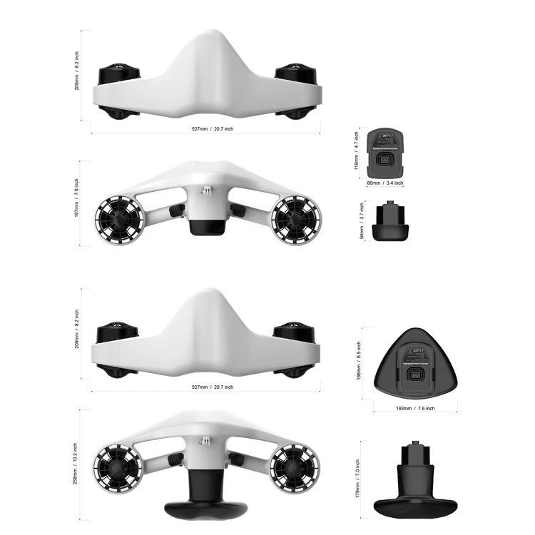 Best Selling 2X600W Motors Release Underwater Scootee Quick And Simple Use Orange Sea Scootee