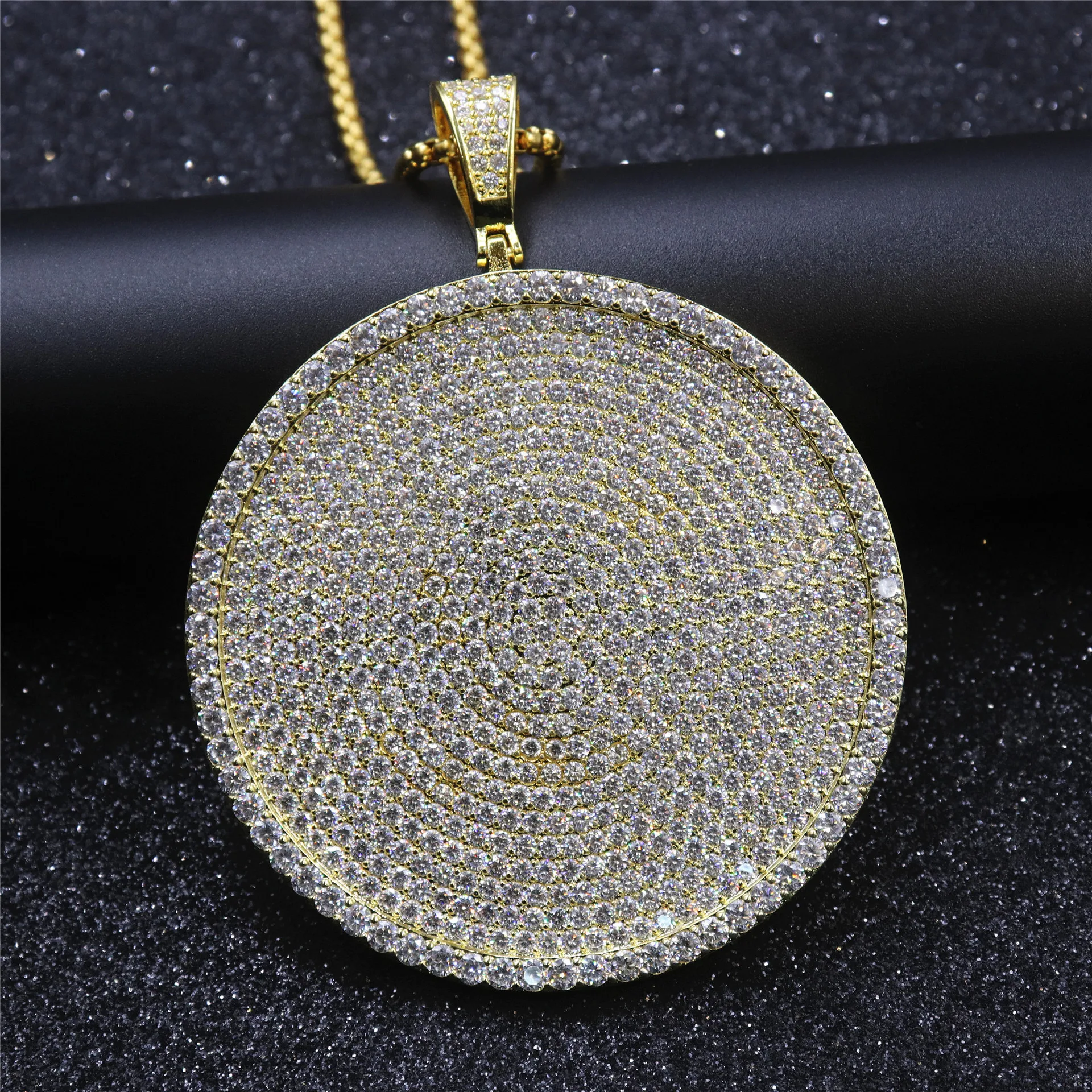 
Bling Bling HipHop Jewelry Full CZ Micro Pave Setting Round Iced Out Pendant 