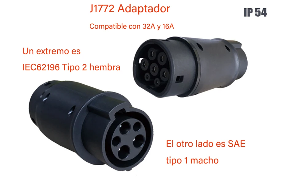 type 2 ev fast charging plug type 2 to type 1 ev charging adapter