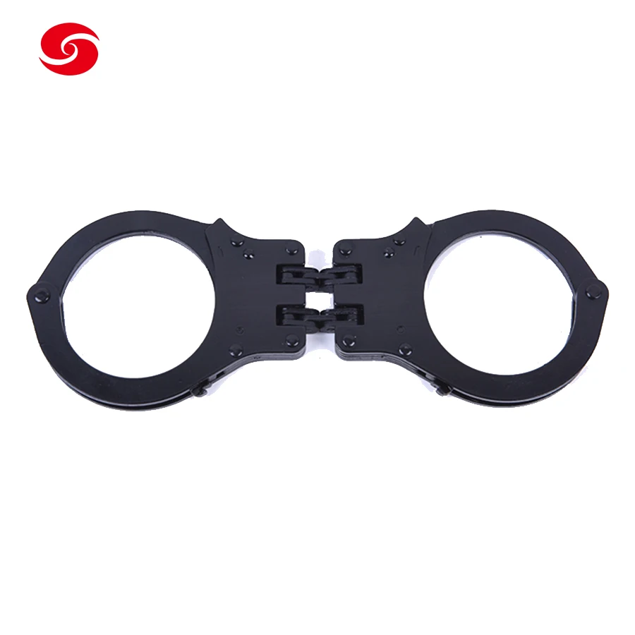 China Xinxing Double Lock Army Hinged Steel Alloy Police Black Handcuff