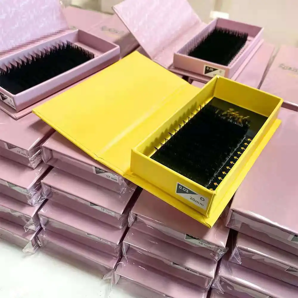 Factory Wholesale Premade Eyelash C D Curl Extension Private Label Individual Cluster Handmade Fans Eyelash Extension Korea