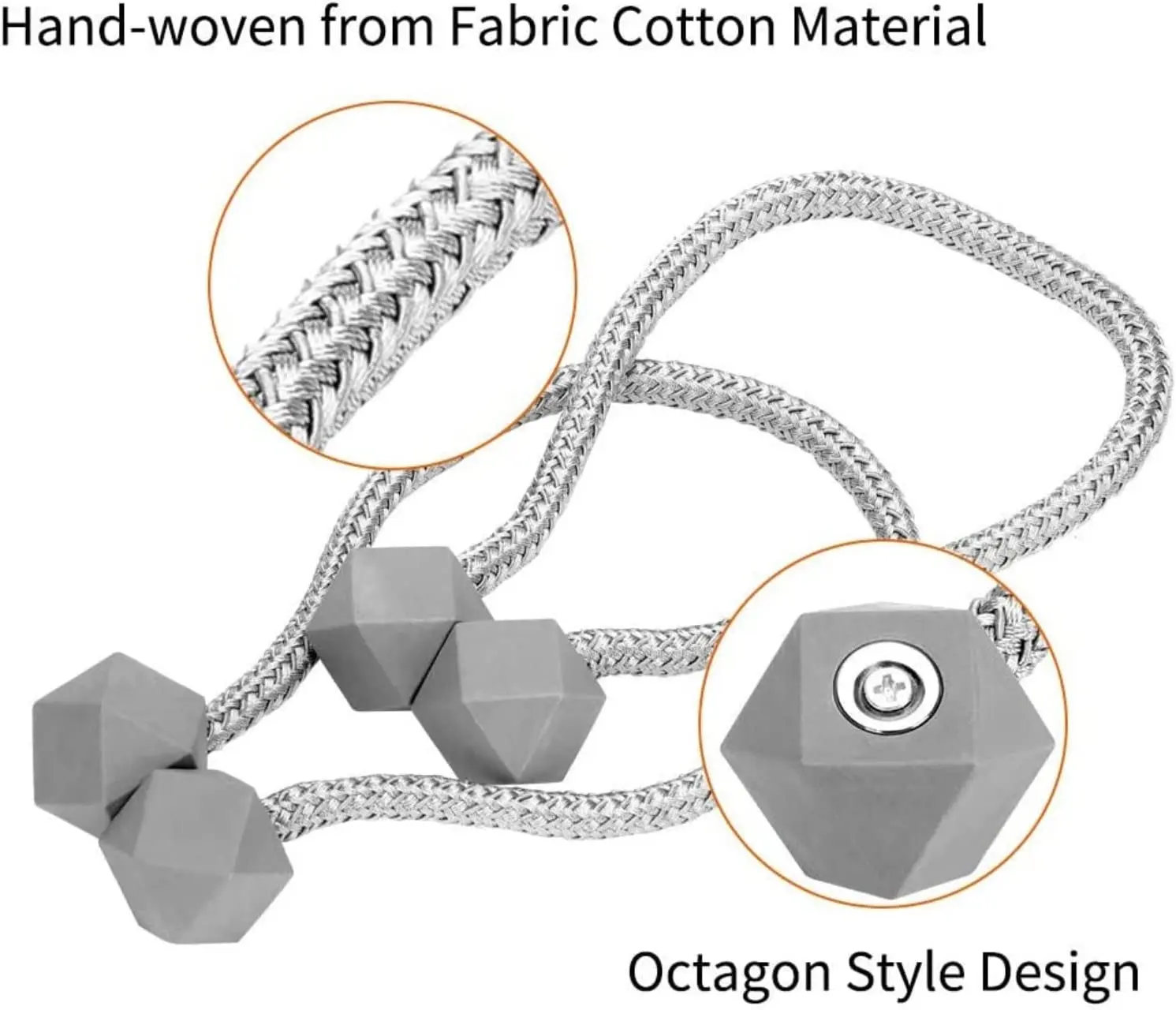 Curtain Tiebacks Magnetic 2pcs Support Wholesale Price European Convenient Drape Tie Backs Decorative Handmade Rope Holdback